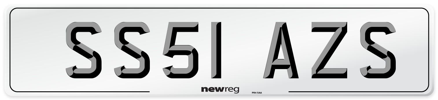 SS51 AZS Number Plate from New Reg